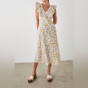 Rails Constance Midi Dress 100% Linen Floral Size Small